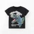 Boys' summer T-shirts, new European and American style, casual printed, stylish round-neck short-sleeved children's tops.