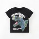Boys' summer T-shirts, new European and American style, casual printed, stylish round-neck short-sleeved children's tops.