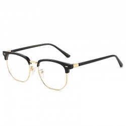 New trendy metal blue light blocking flat glasses, ultra-light TR90 glasses, Korean-style cross-border photo glasses