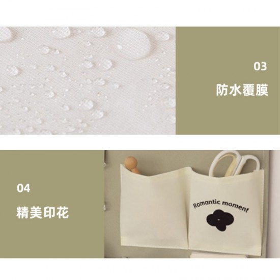 Waterproof cotton and linen household multifunctional hanging storage bag, wall-mounted bedroom and dormitory door storage bag, large capacity