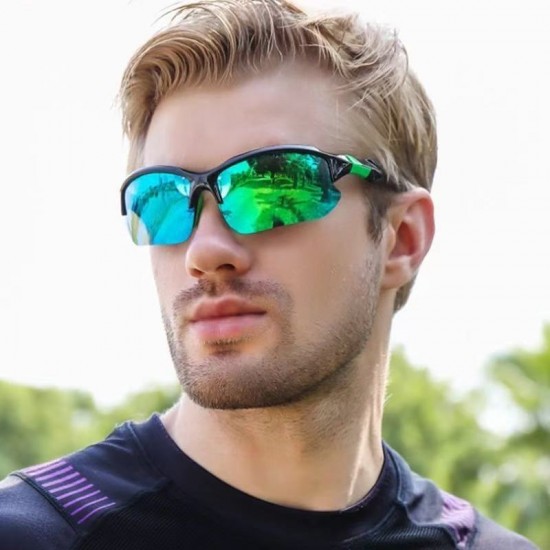 New European and American half-frame metal sunglasses, fashionable one-piece rimless trimmed slimming sunglasses for women, UV protection