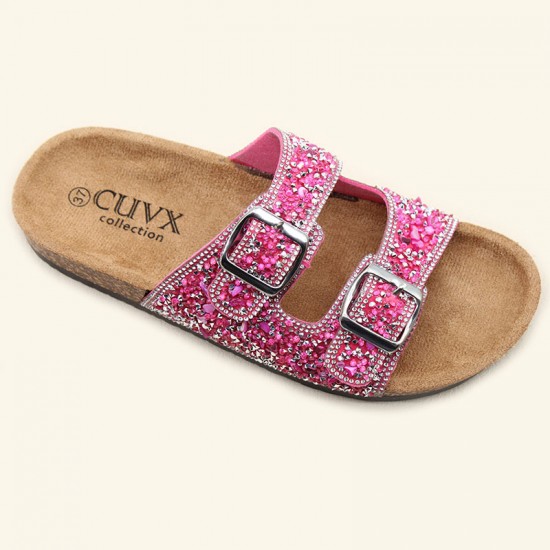 Wholesale ladies' slippers, factory direct, plus-size fashionable rhinestone slippers