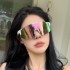 Cross-border Y2K personalized cyberpunk sunglasses, European and American hip-hop, cool and stylish square sunglasses.