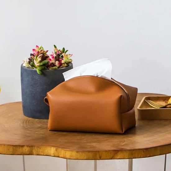 Pure Time Car Tissue Bag, Light Luxury, Wall-Mounted, Simple, Artistic Tissue Bag.