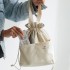 Pure Time Selected Large-Capacity Canvas Lunch Bag, Simple Office Worker Drawstring Insulated Lunch Box.