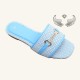 Yiwu spot wholesale, summer slippers, women's flat slippers, metal-decorated, non-slip slippers.