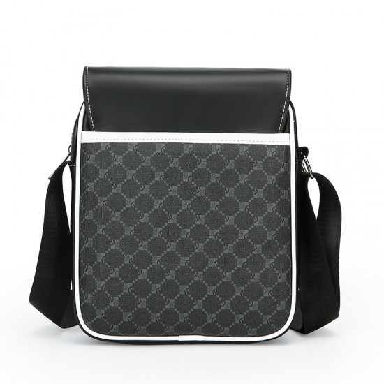 Bag, men's retro single shoulder bag, PU casual business high-end bag, water-resistant handbag, men's casual cross-body bag