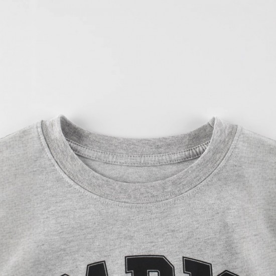 Girls' two-piece summer set, rainbow round-neck short-sleeved summer set, new European and American children's T-shirt set