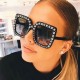 New European and American fashion, new multi-color large-frame diamond-studded sunglasses, trendy street style square sunglasses for women, cross-border sunglasses
