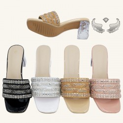 New cross-border foreign trade women's high heels, lightweight outerwear, luxury rhinestone slippers