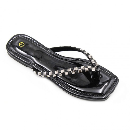 Ladies slippers in Candy-colored fashionable women's flip-flops in stock (wholesale)