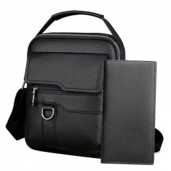 Men's handbag, woven new style handbag, men's business large-capacity handbag, wallet, trendy soft leather men's money clip bag