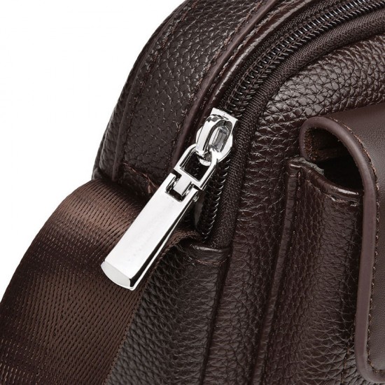 Men's single shoulder bag, new style lychee men's cross-body small bag, business commuting cross-body bag, casual travel handbag