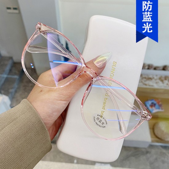 Flat Mirrors, Ultra-Light Cold Brown Frames for Women, Whitening, Round Frames, New Fashionable Blue Light Blocking Glasses