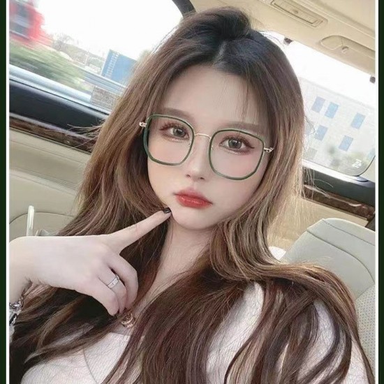 Blue light blocking plain glasses, fashionable frames for men and women, trendy large-frame anti-radiation plain glasses, wholesale 2037.