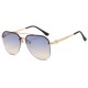 New retro fashion metal half-frame double-beam sunglasses for men and women, high-end sunscreen toad sunglasses