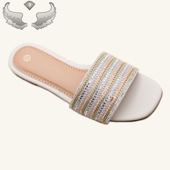 High-quality fashion slippers, foreign trade fashion rhinestone butterfly slippers for women, handmade.