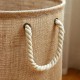 Pure Time Selected Large Thickened Jute Laundry Basket, Portable Cotton Rope Hamper, Household Laundry Storage Bin.
