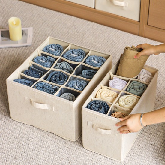 Wardrobe hanging bag, perfect for organizing pants and clothing. Layered fabric storage bag with large capacity.