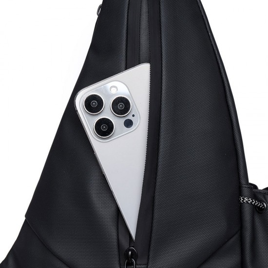 Business men's single shoulder crossbody bag, new trendy multi-functional small square bag, multiple pockets, business commuting portable backpack, new men's bag