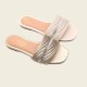 High-quality ladies' slippers: cross-border slippers, new rhinestone flat slippers for women