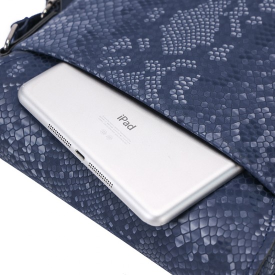 Snake pattern men's hanging bag, vertical style single-shoulder cross-body small bag, trendy fashion outdoor sports fun bag with cover, flap bag