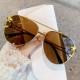 New stylish large-frame UV protection sunglasses, metal cat-eye sunglasses for women, high-end influencer sunglasses