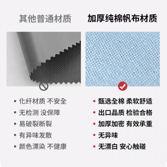 Simple Thickened Cotton Canvas Children's Cute Hanging Bags, Large-Capacity Fabric Storage Bags for Doors and Walls