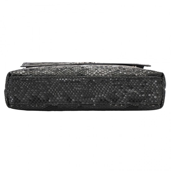 Snake pattern men's shoulder bag, European style new retro men's cross-body bag, flip cover men's bag, high-quality large capacity document bag