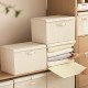 Tianshan cotton and linen fabric household large-capacity stackable double-lid storage box, multifunctional clothing and quilt storage box