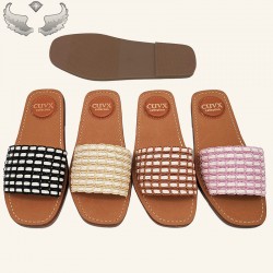 US Wholesale Cross-Border New Summer Hand-Woven Fashionable Versatile Women's Slippers