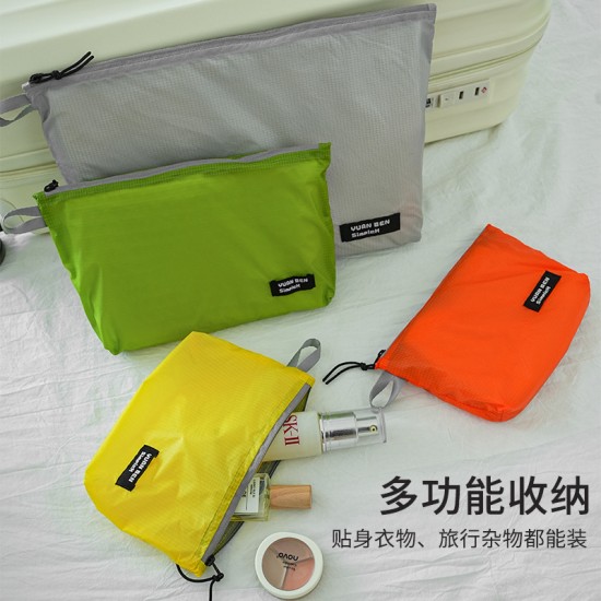 Silicon-coated waterproof multifunctional storage bag, portable ultralight clothing compartmentalizer, cosmetics and sundry travel storage bag