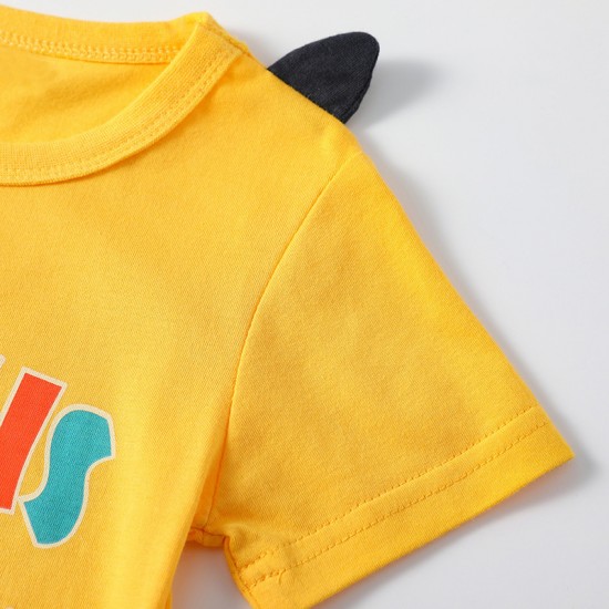 Boys' summer new European and American two-piece suits for children's clothing. Handsome short-sleeved shorts and children's clothing.