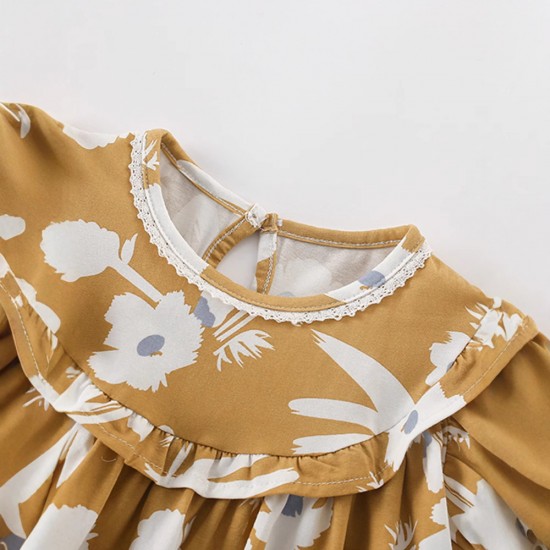 New summer styles for girls, including European and American children's cotton short-sleeved printed princess dresses.