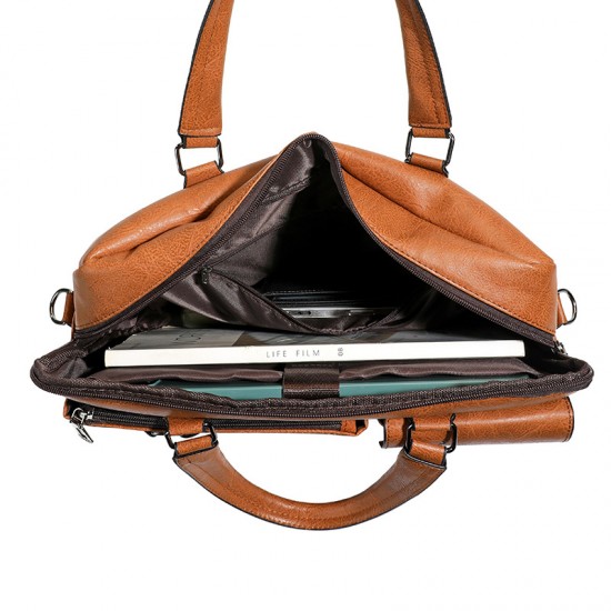 New style retro men's bag, European style men's casual single-shoulder bag, multi-layer business casual bag, trendy cross-body bag for men, large capacity men's single-shoulder bag