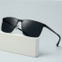 New men's driver's fishing sunglasses, high-end driving sun protection sunglasses, stylish square-frame metal sunglasses
