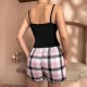 Newly launched European-style elastic sleepwear for women, lace-edged short pants with floral pattern, imitation cotton, cross-border home wear