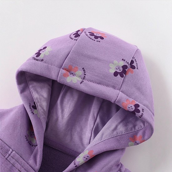 Girls' autumn and winter jackets, new European and American style, casual hooded cardigans for small and medium-sized children. terry cotton stylish little girls' tops.