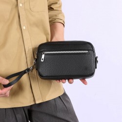 Men's casual bag with chess pattern, trendy casual bag for men, multi-layer casual bag for men, men's casual bag with black check pattern, Korean casual single-shoulder bag for men