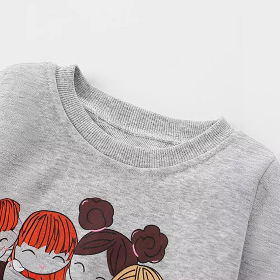 Girls' autumn/winter new styles, stylish European and American children's sweatshirts, stylish little girl's clothing Cute round-neck, long-sleeved children's clothing for little girls
