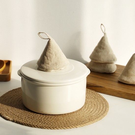 Tianshan Cotton and Linen Japanese Kitchen Insulated and Anti-Scalding Pot Lids, Thickened Hanging Pot Earmuffs, Fabric Casserole Handle Gloves