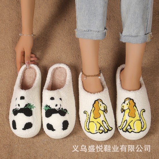 New cross-border popular winter funny emoji cotton slippers, wholesale, indoor plush warmth
