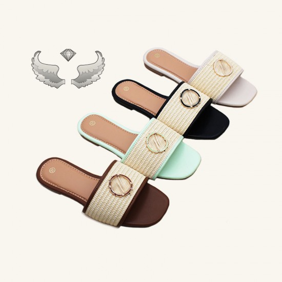 Surinamese cross-border women's craft shoes: fashionable, versatile, and durable slippers. Wholesale ladies slippers.