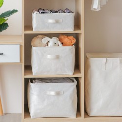 Japanese MUJI fabric storage basket, cotton and linen household toy, snack, and clothing storage box, drawer-style storage bin.