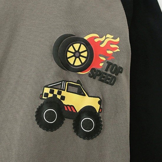 Boys' autumn and winter styles, European and American children's round-neck long-sleeved T-shirts, casual tops.