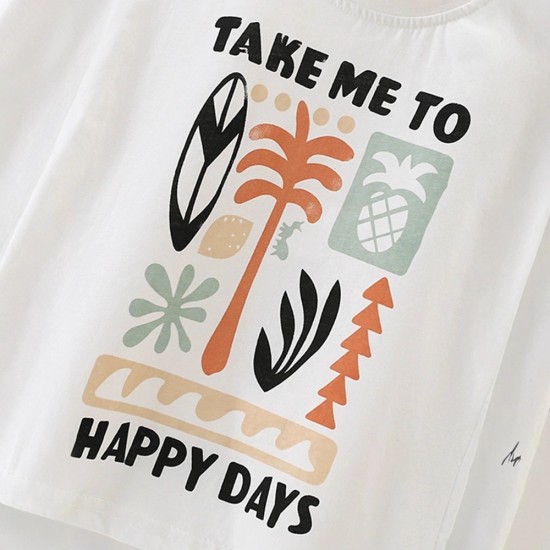 Children's T-shirts, summer styles, stylish little girls' short-sleeved European and American children's casual tops.