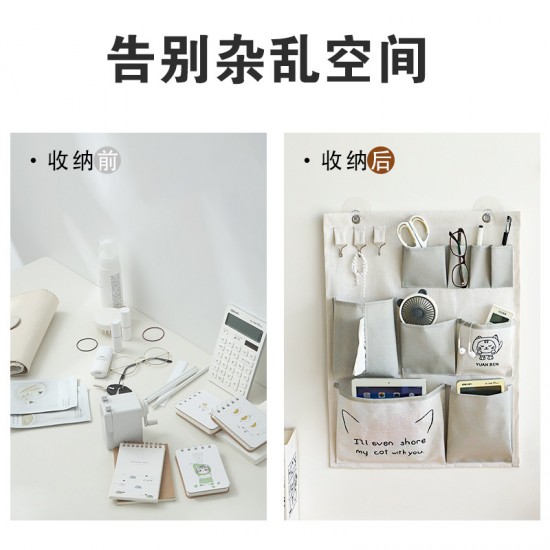 Simple Japanese-style portable travel toiletry storage bag with waterproof cotton and linen lining and large-capacity compartmented cosmetic bag