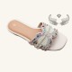 Factory hot-selling ladies' slippers: fashionable rhinestone flat non-slip slippers