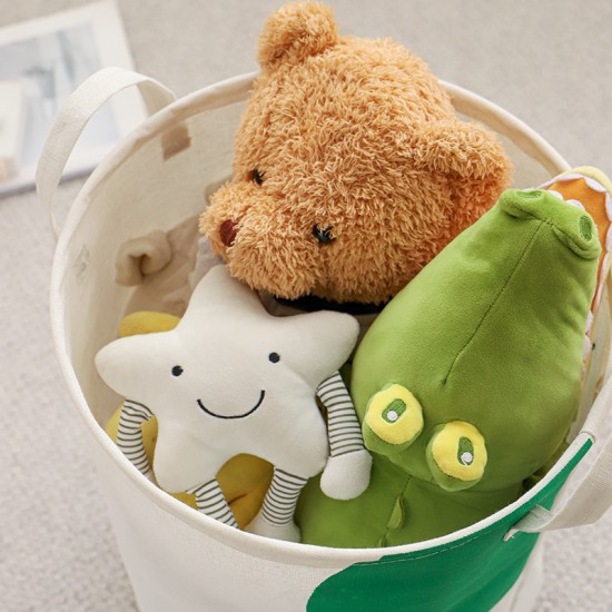 Tianshan cotton and linen fabric household large-capacity waterproof laundry basket, bedroom and living room sundry toy storage bin, laundry basket