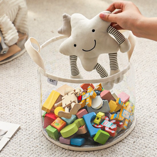 Ins Korean-style transparent children's plush toy storage bin, large-capacity doll and Lego building block storage bin
